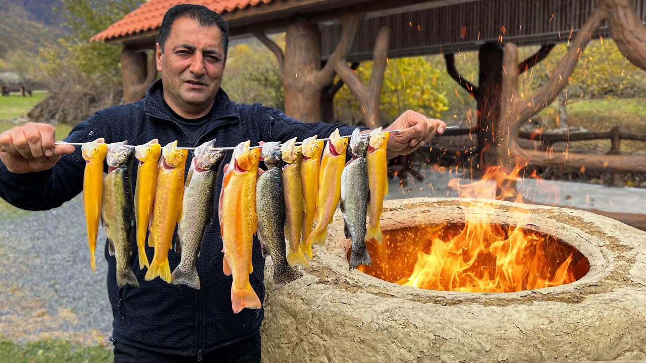 Fresh Trout Cooked in a Tandoor! Golden Crust and Tender Fish Meat