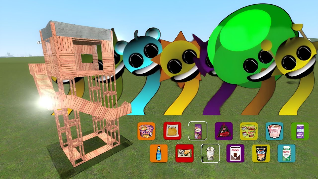 Sprunki Angry Durple Vs Towers In Garry's Mod