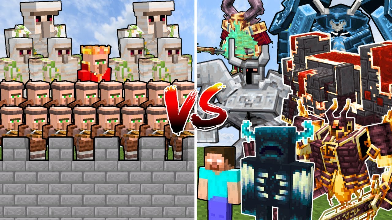 STRONGEST BOSS MOBS vs VILLAGER CASTLE | Minecraft Mob Battle