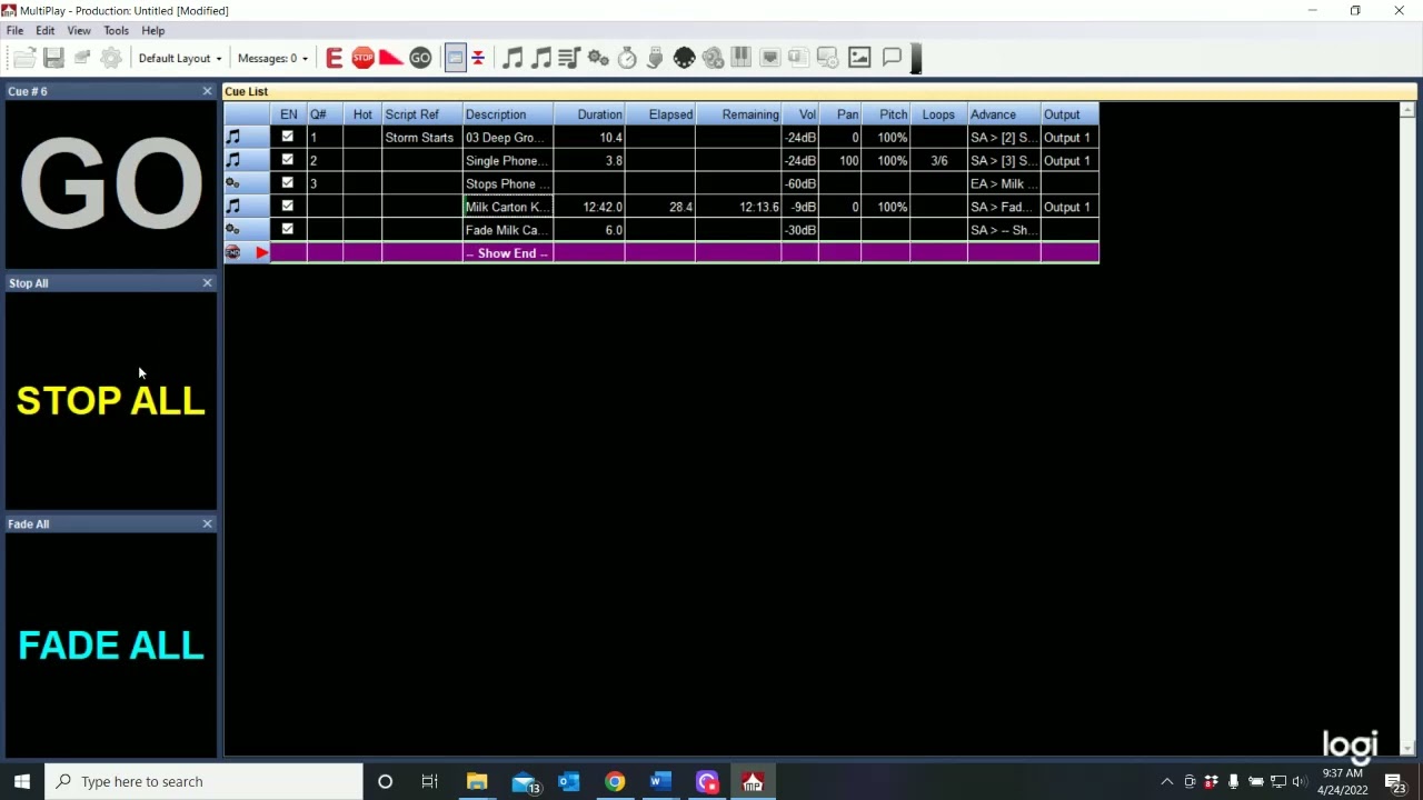 MultiPlay 5  Control Cues