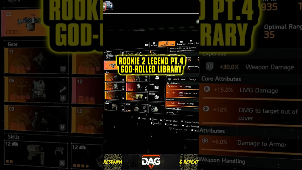 God-Roll Library & Tinkering Secrets Revealed! | 2026 Rookie 2 Legend Part 4 | #division2 #shorts
