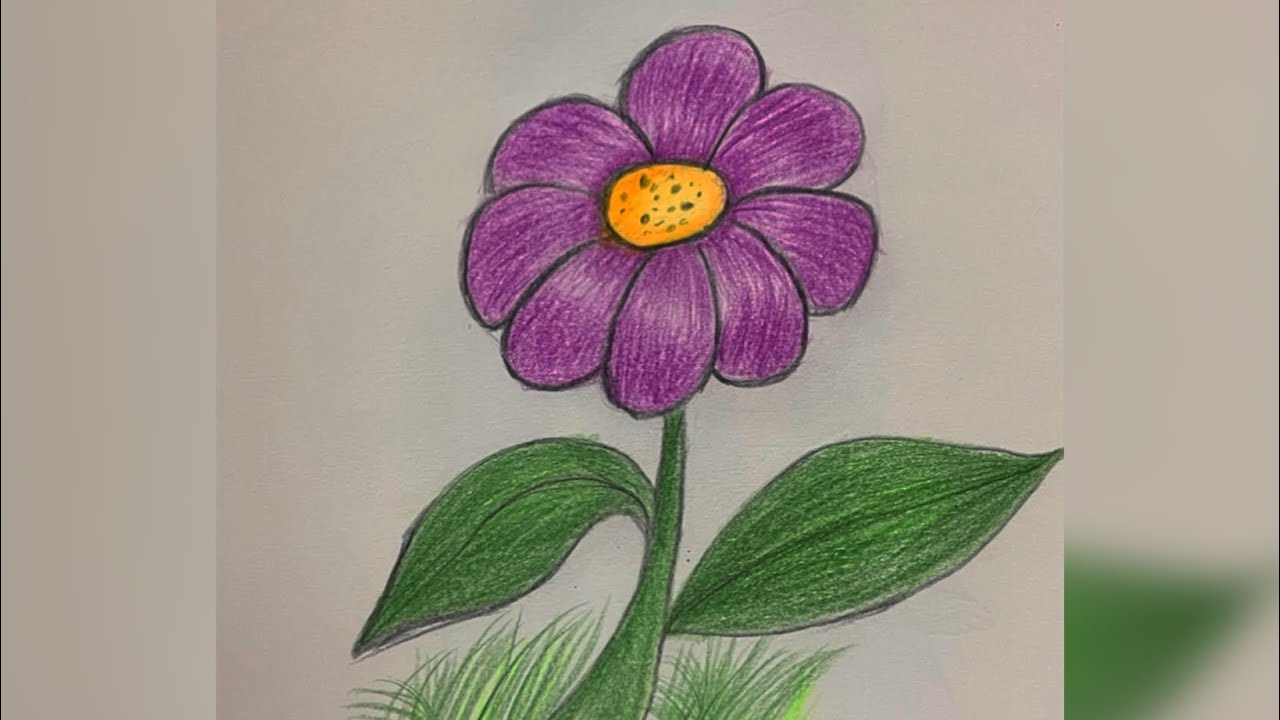How to draw a flower easily step by step for kids 