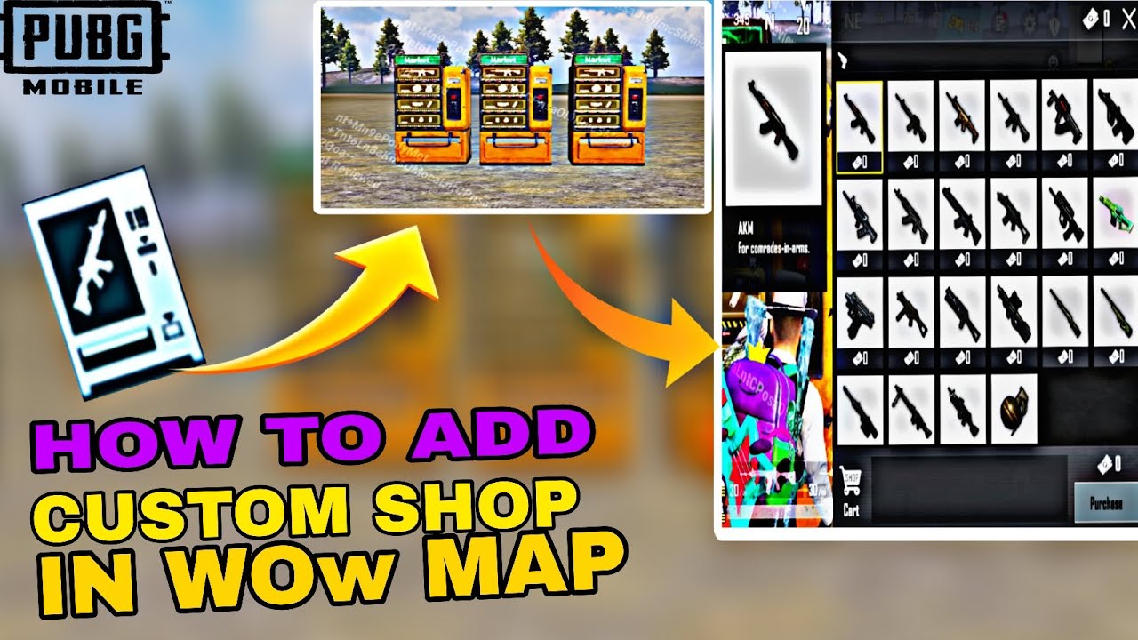 How To Add Custom Shop In Wow Map| PUBG mobile wow map best settings| shopping device In wow map 