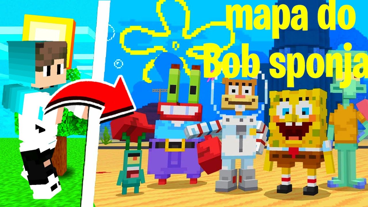fui para o mundo do BOB SPONJA no MINECRAFT Marketplace