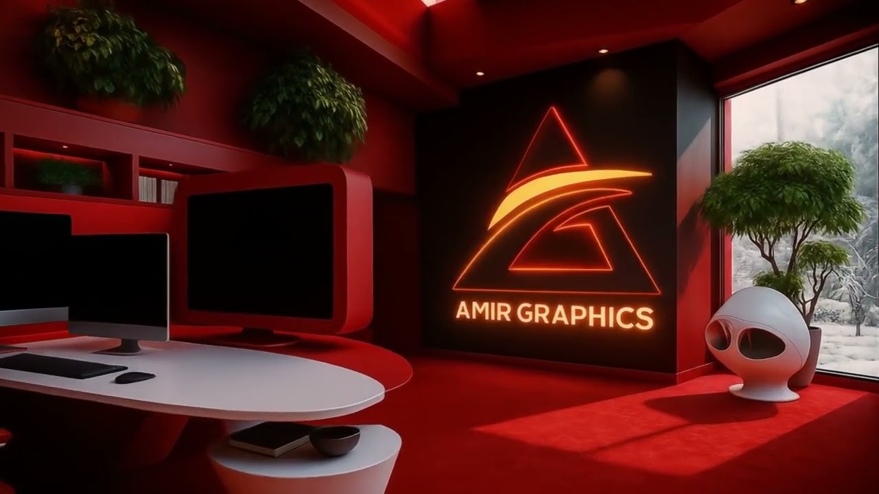✨ Amir Graphics Office Reveal | White vs Red | Created with AI by @AmirGraphics