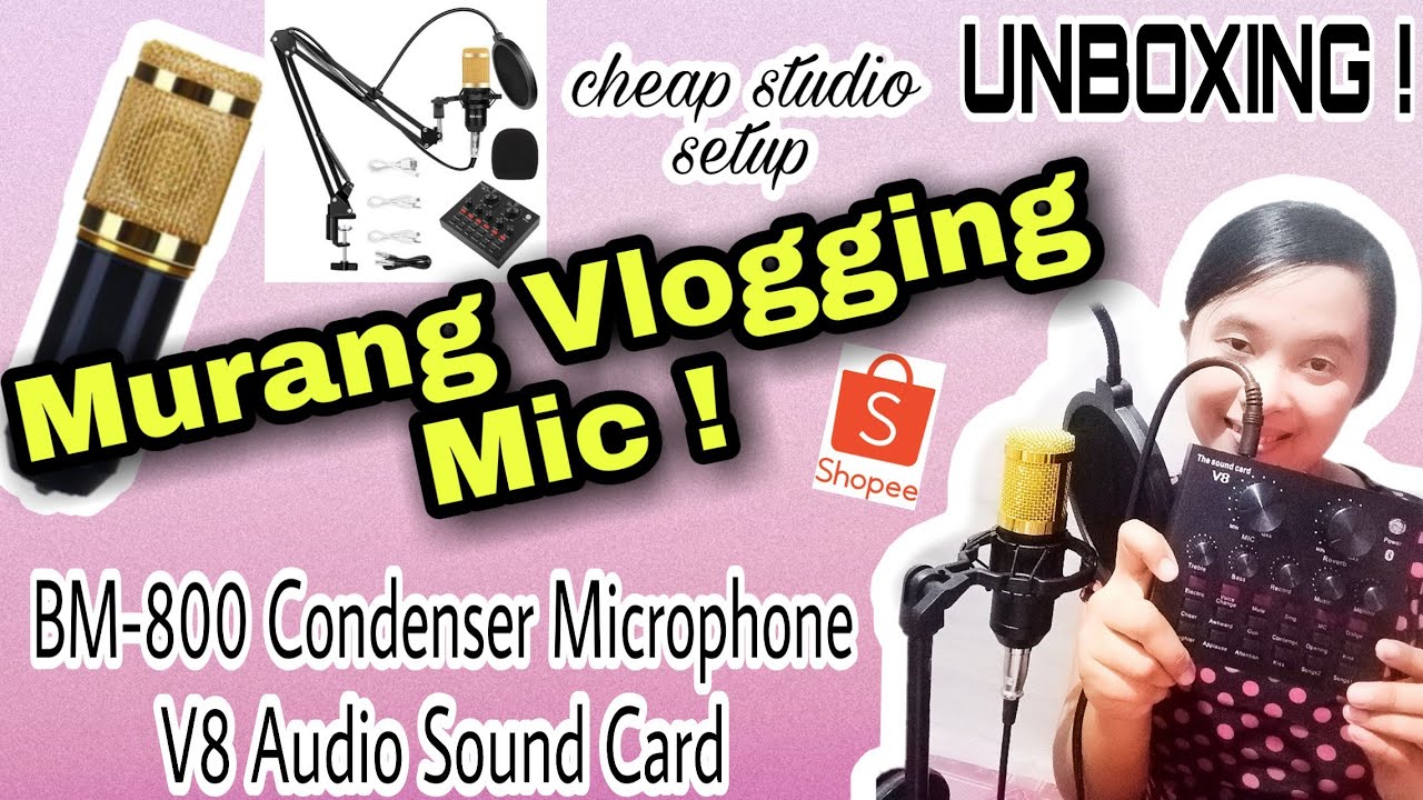 BM-800 CONDENSER MICROPHONE + V8 AUDIO SOUND CARD || UNBOXING