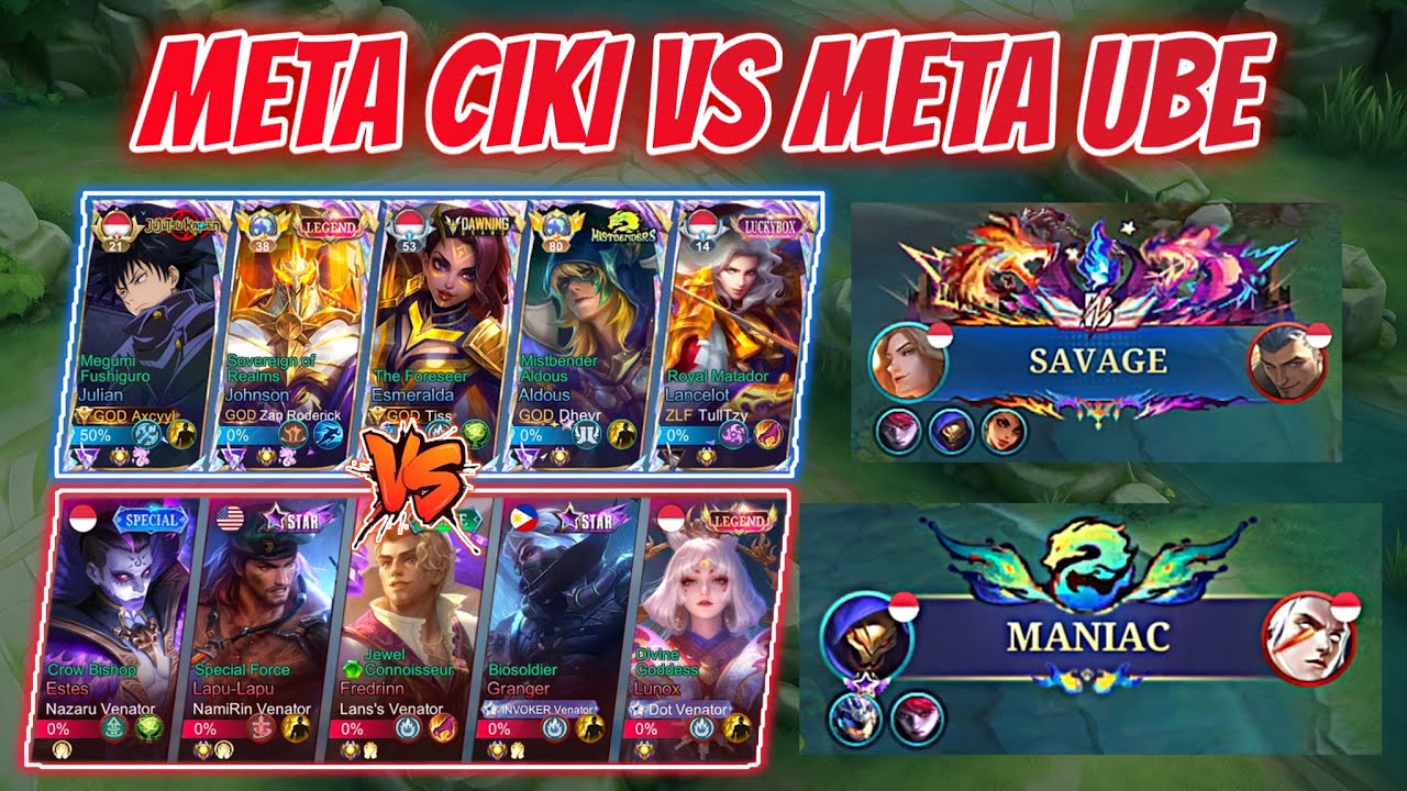 Meta CIKI Vs Meta UBE !! Aldous Maniac & Lancelot Savage🔥 