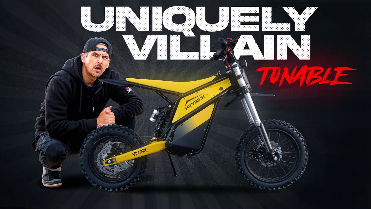 Heybike Villain: E-Dirt Bike with Swappable Panels and Upgrade-Ready Potential!