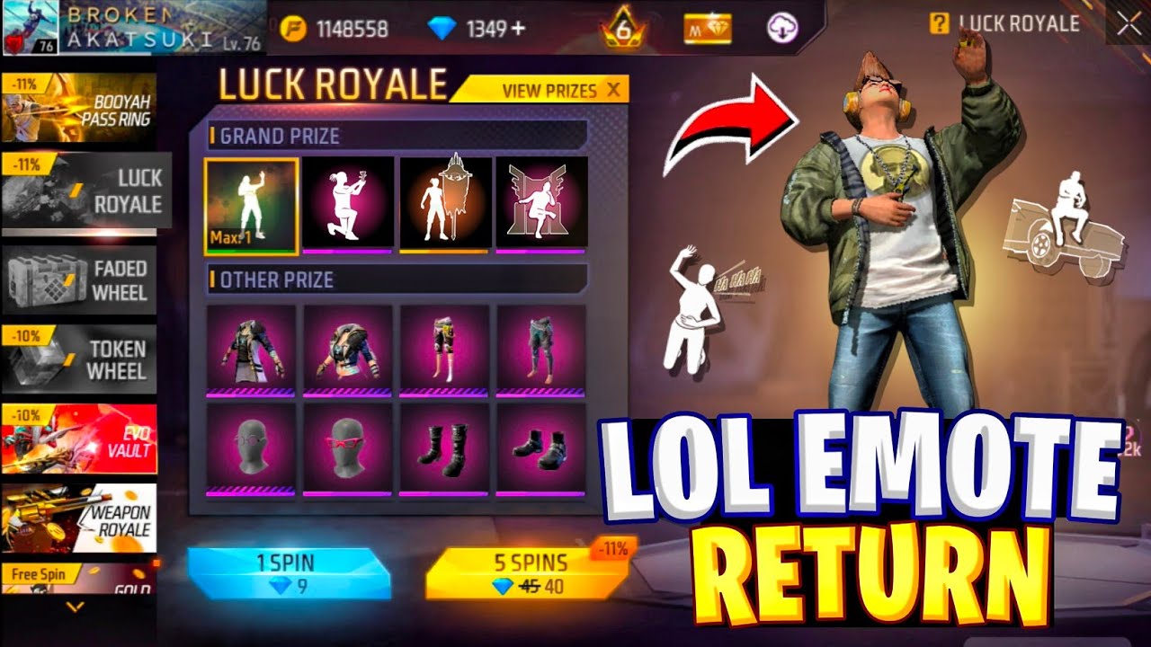 LOL EMOTE RETURN CONFIRM DATE 😍🥳| FREE FIRE NEW EVENT | FF NEW EVENT | NEW EVENT FREE FIRE 