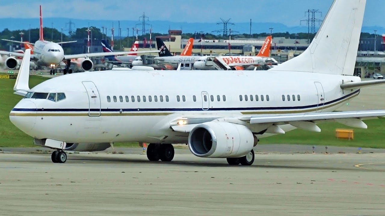 [FullHD] Royal Jet Boeing 737-700(BBJ)s landing & takeoffs at Geneva/GVA/LSGG