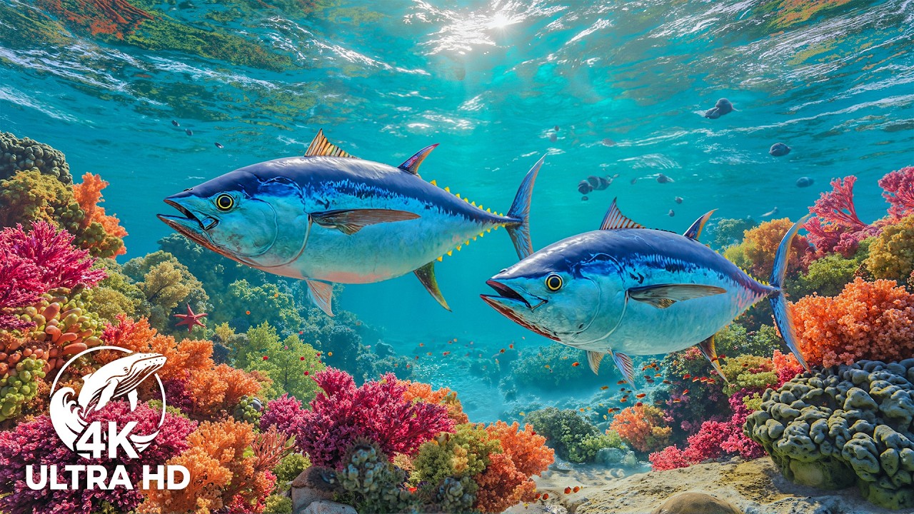 Deep Ocean 4K ULTRA HD - Discover Stunning Coral Reef Fish, Calm and Beautiful Blue Ocean for Sleep