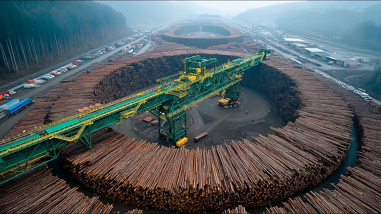 Insane Log Splitter Power You Can Feel. Wood Processing Machines & Firewood Production Line