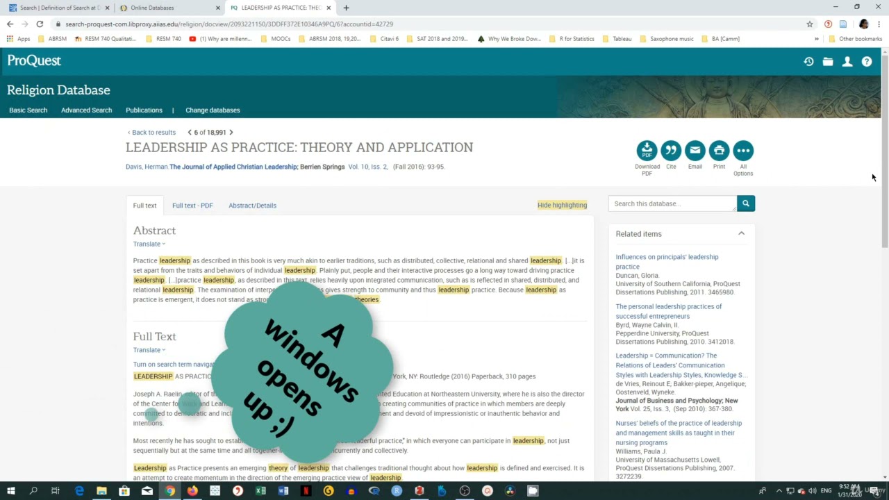Zotero #11 -- Saving resources from Proquest database