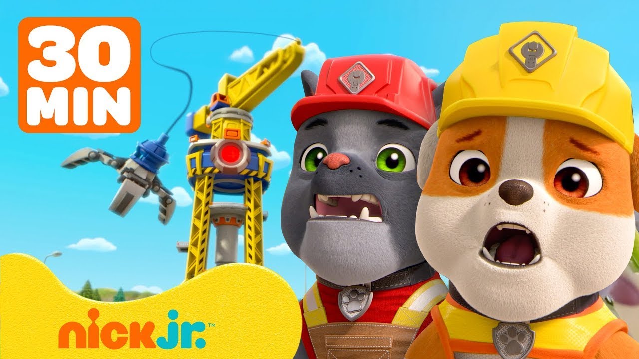 Rubble & Crew | I salvataggi di Rubble alla gru della Torre di Costruzione con Rocky e Charger