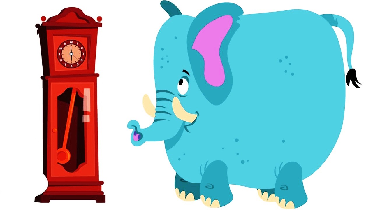 🐘 Hickory Dickory Dock Elephant Effects Remix | Animal Sounds | Kids Nursery Rhymes 2 Minute Loop