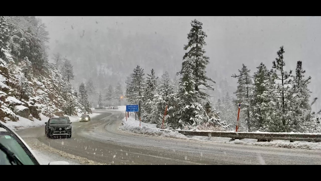 Steady ❄️Snow❄️ and Winter Wonderland Experience in Big Bear, CA. Found a Waterfall. Pretty 2/20/24.