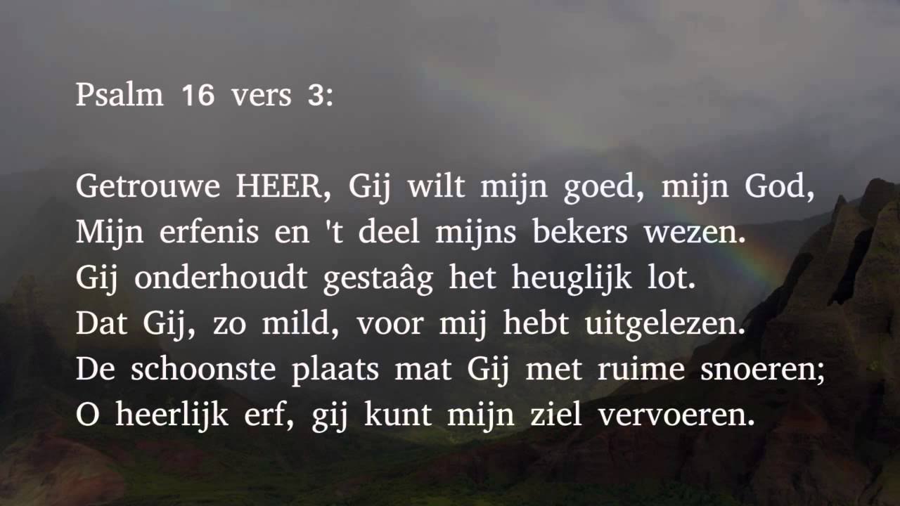 Psalm 16 vers 1, 3 en 6 - Bewaar mij toch, o alvermogend God