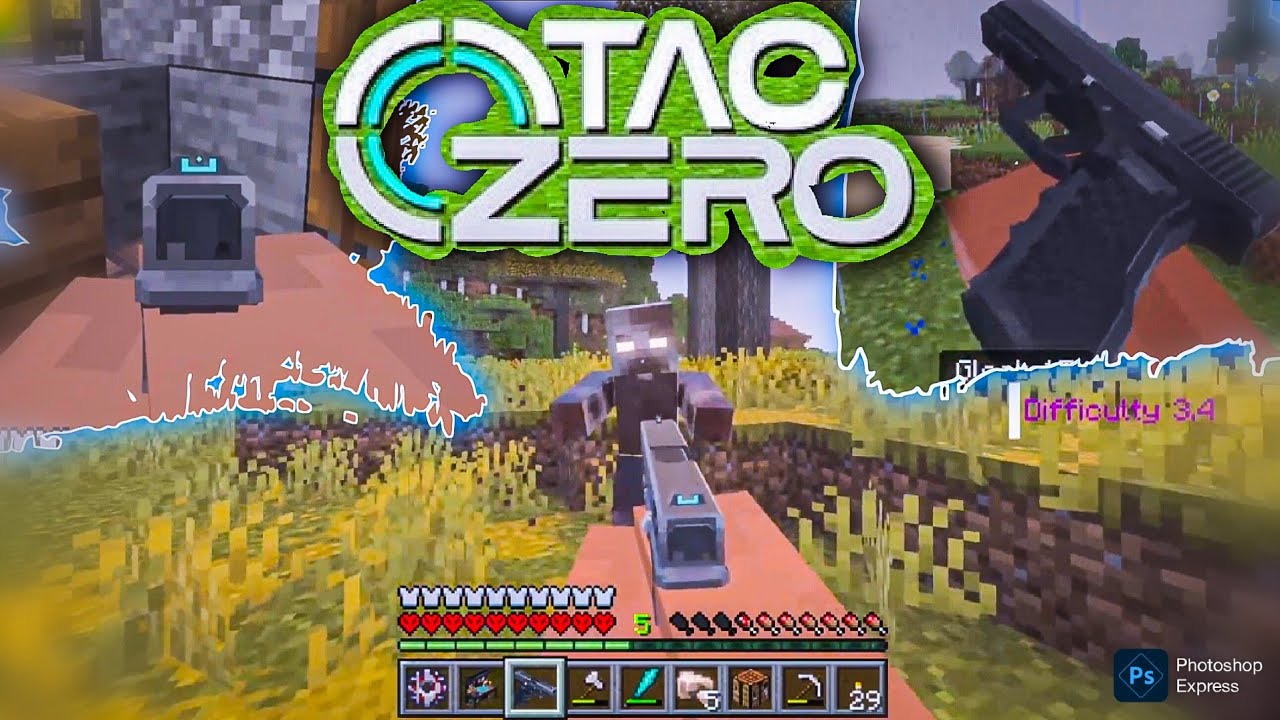 Minecraft rise and survive TaCZ gameplay glock 17 |freaking LAG!