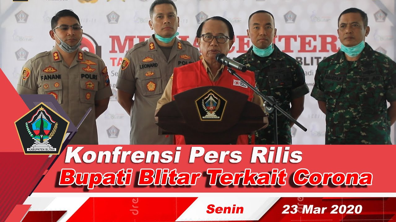 Konfrensi Pers Rilis Bupati Blitar Terkait Corona - Kab Blitar