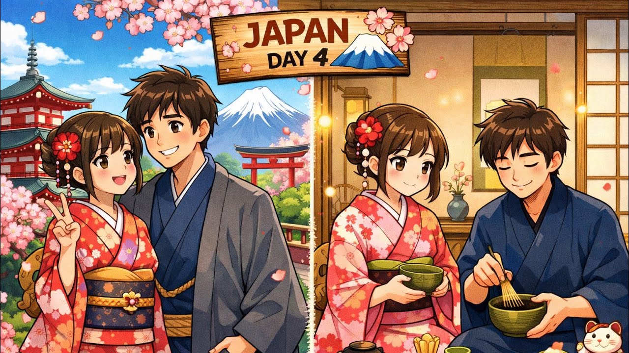 Japan Vlog 6 | Day 4 – Kimono Dress Experience & Traditional Matcha Tea Ceremony 🇯🇵🍵