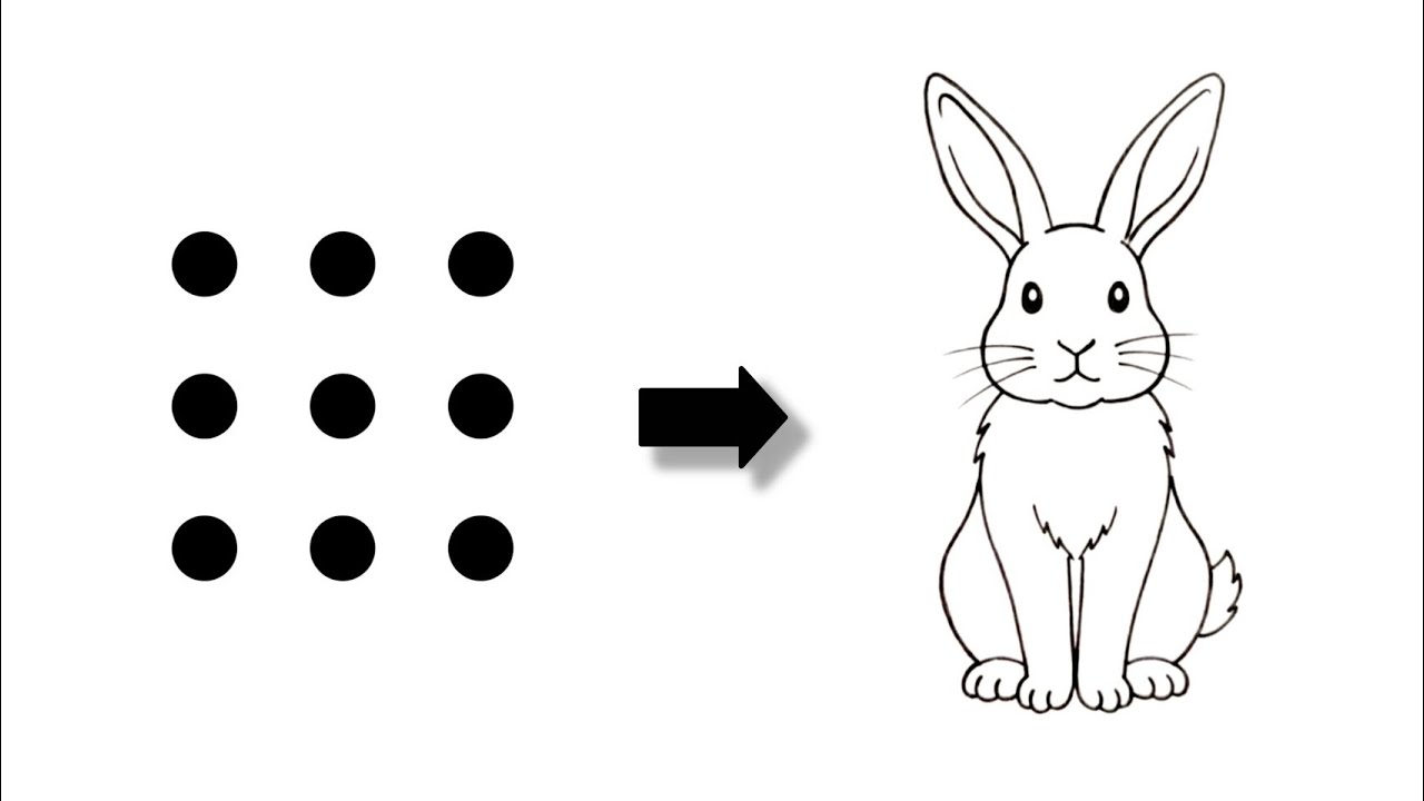 How to Draw a Rabbit from Dots step by step