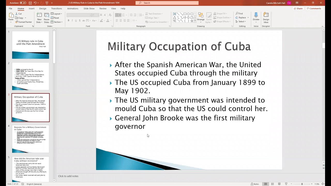 Grade 11 United States Military Rule to Platt Amendment in Cuba (1899-1934)