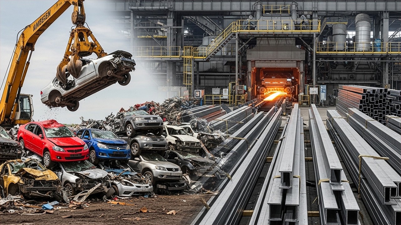 From 700 Scrap Cars to Molten Steel Rivers | Inside a 2000°C Steel Furnace