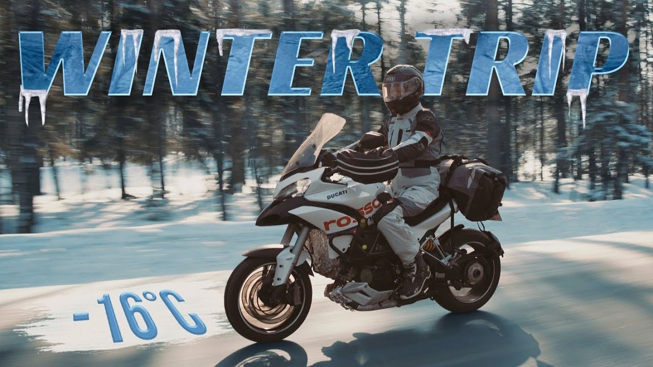 Зимние путешествие на мотоцикле в -16с(Winter trip on Ducati)