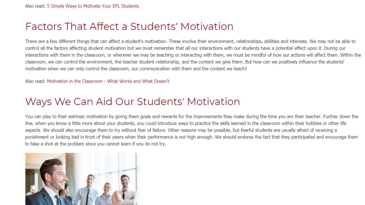 The Impact of Positive Motivation on an ESL Classroom | ITTT TEFL BLOG