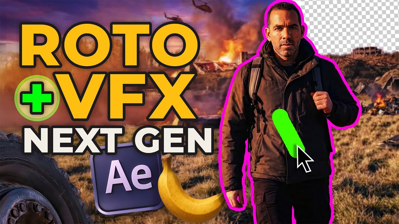 НОВЫЙ рабочий процесс After Effects VFX: RotoBrush 3, Nano Banana Pro + Kling O1 (композитинг с и...