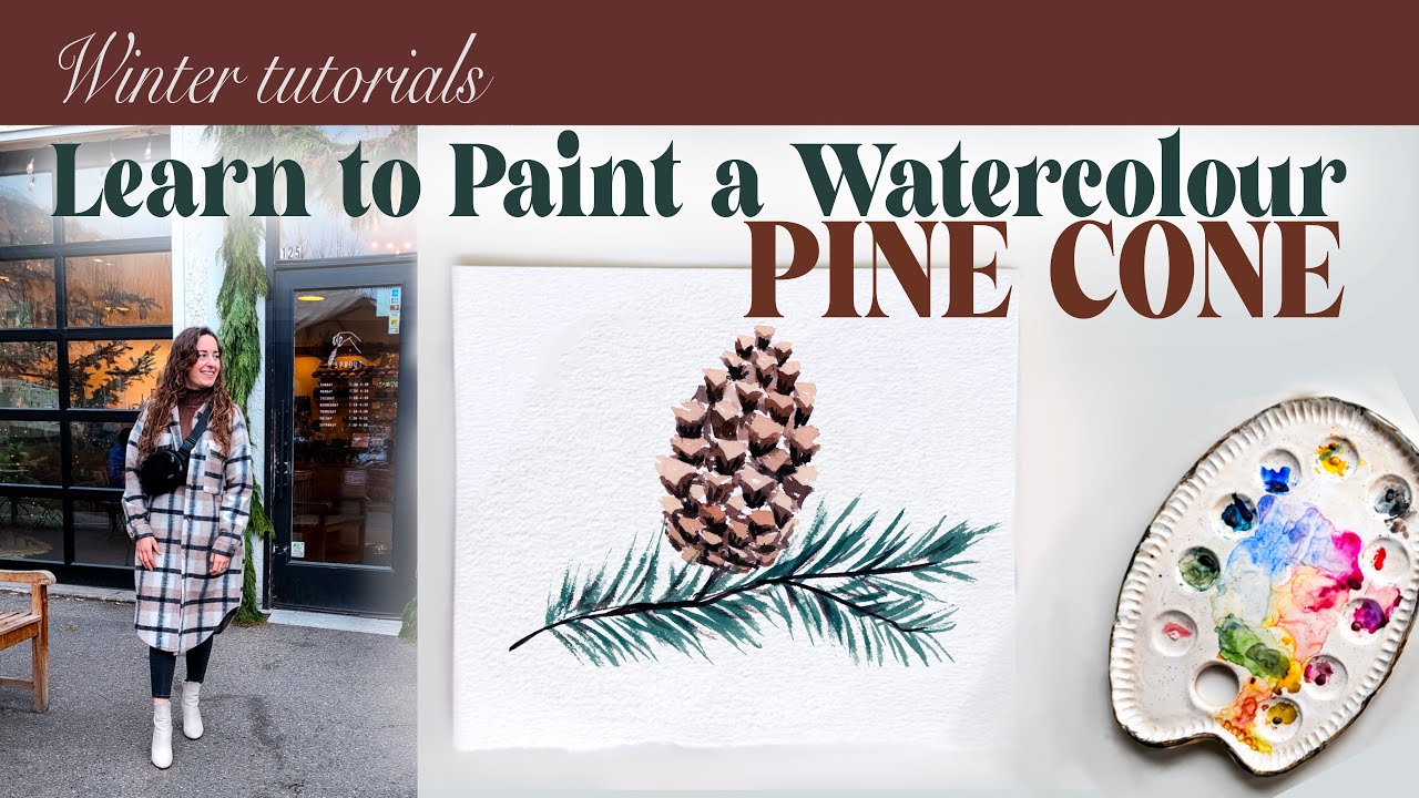 Watercolor Pinecone Tutorial FOR BEGINNERS