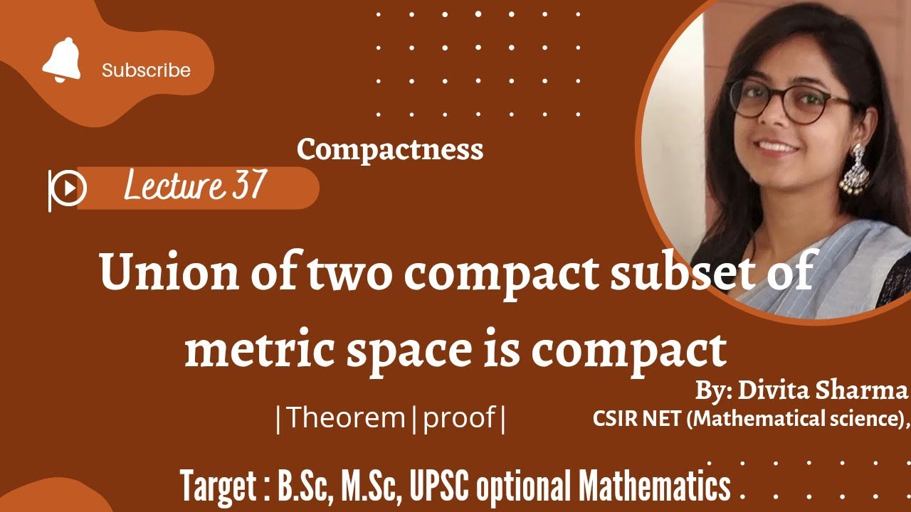 union of two compact subset of metric space is compact|compactness|UPSCoptional |B.Sc.3rdyr|L37
