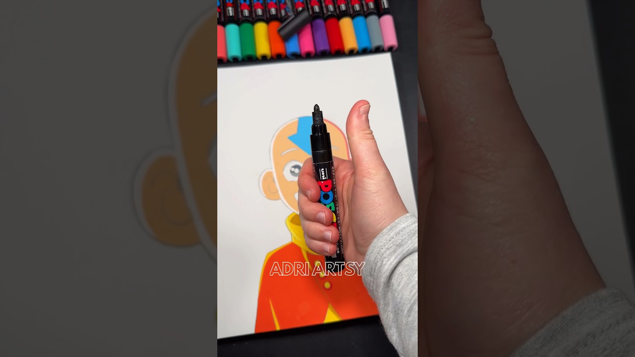 Drawing Avatar The Last Airbender with Posca Markers! #shorts