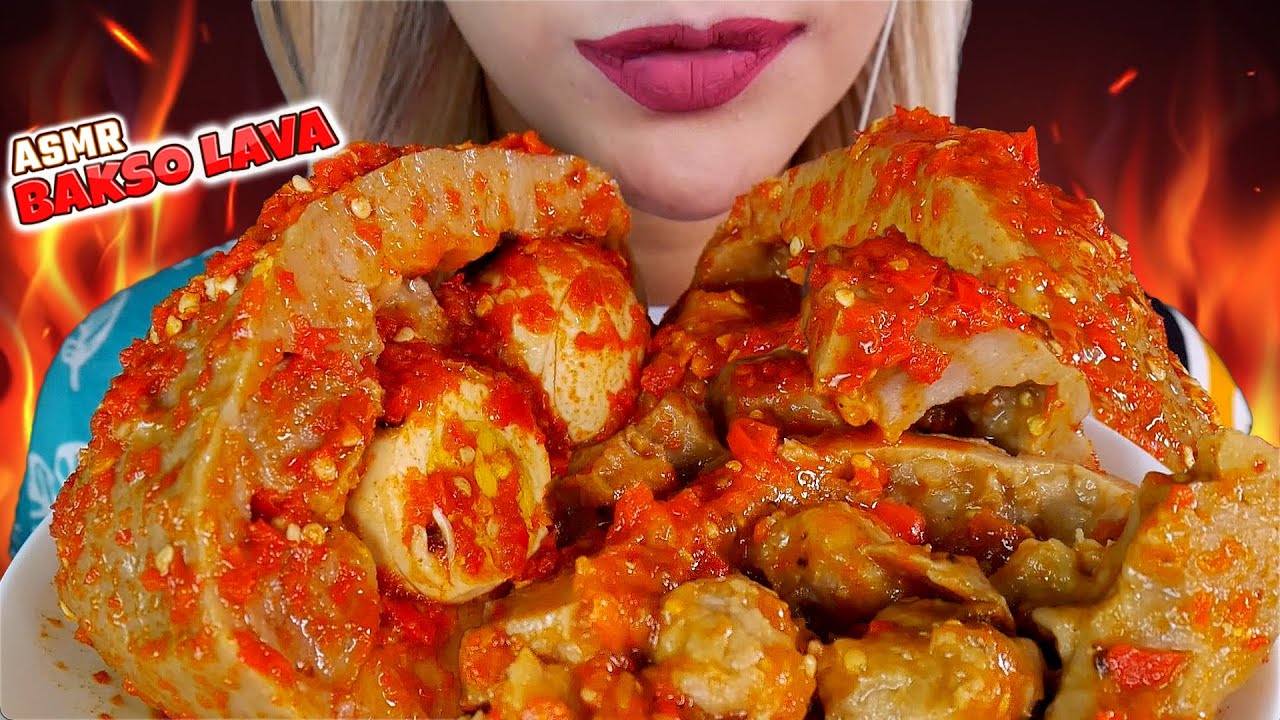 EXTREME❗️☠️ ASMR BAKSO LAVA JUMBO SEGEDE KEPALA BAYI🥵 SPICY JUMBO FILLED MEATBALL🔥