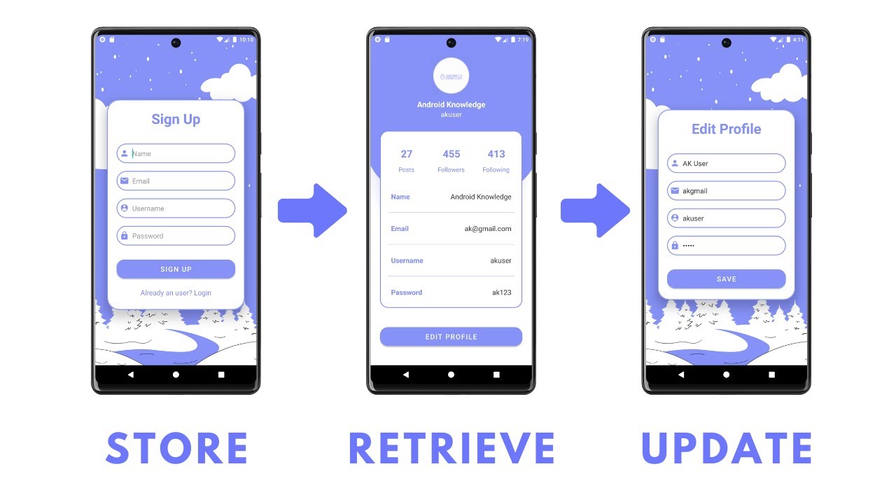 Store, Retrieve, and Update Data using Firebase Realtime Database in Android Studio | Source Code