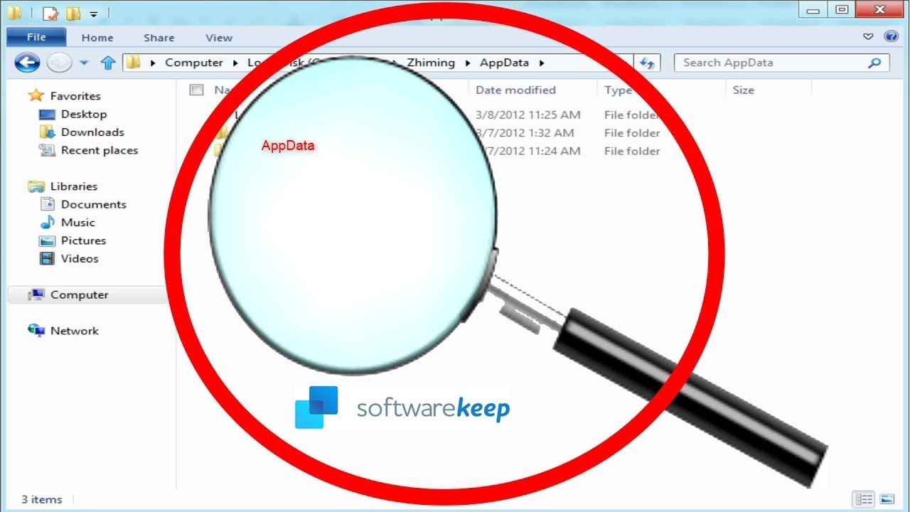 Исправление отсутствия папки AppData