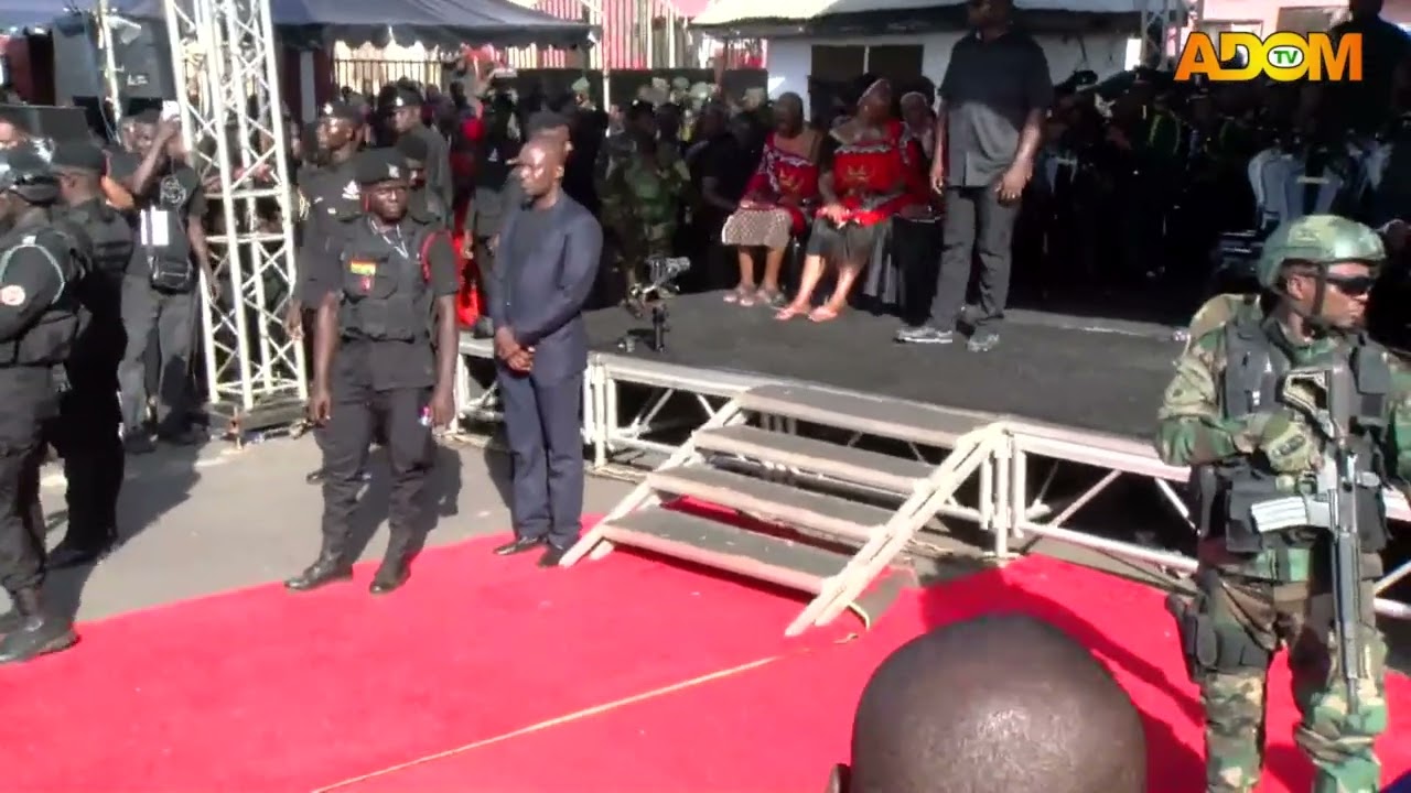 HE Agyekum Kufour, Akufo-Addo and Pres Mahama at the Funeral Rites Of The Late Asante Mamponghene ||