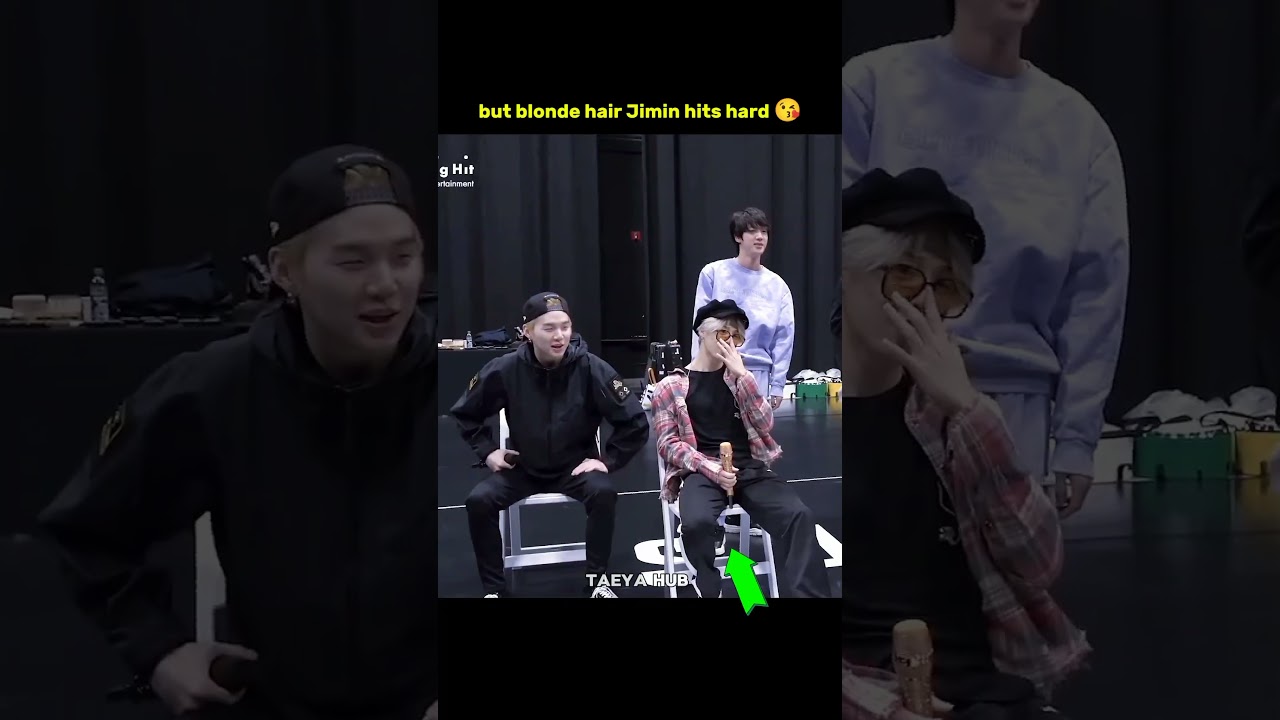 Jimin with blonde hair looks so unreal 😍🔥#bts #btsshorts