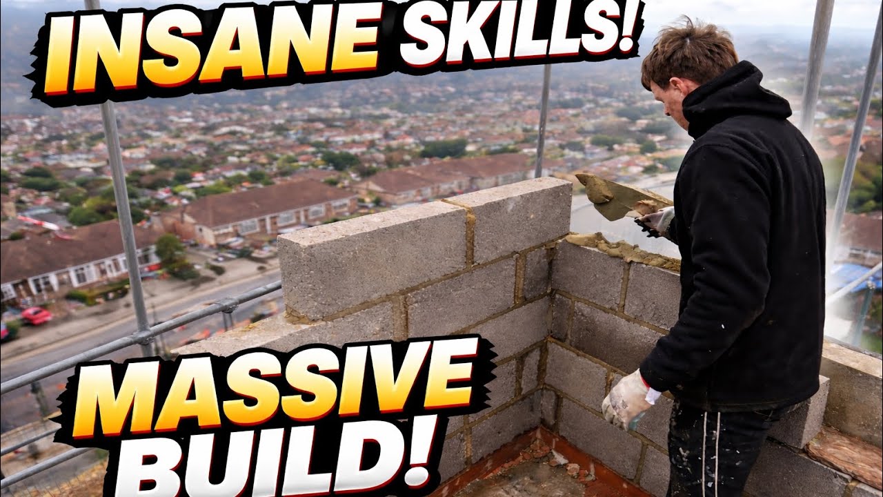 INSANE Bricklaying Skills! Crew Building a MASSIVE Structure