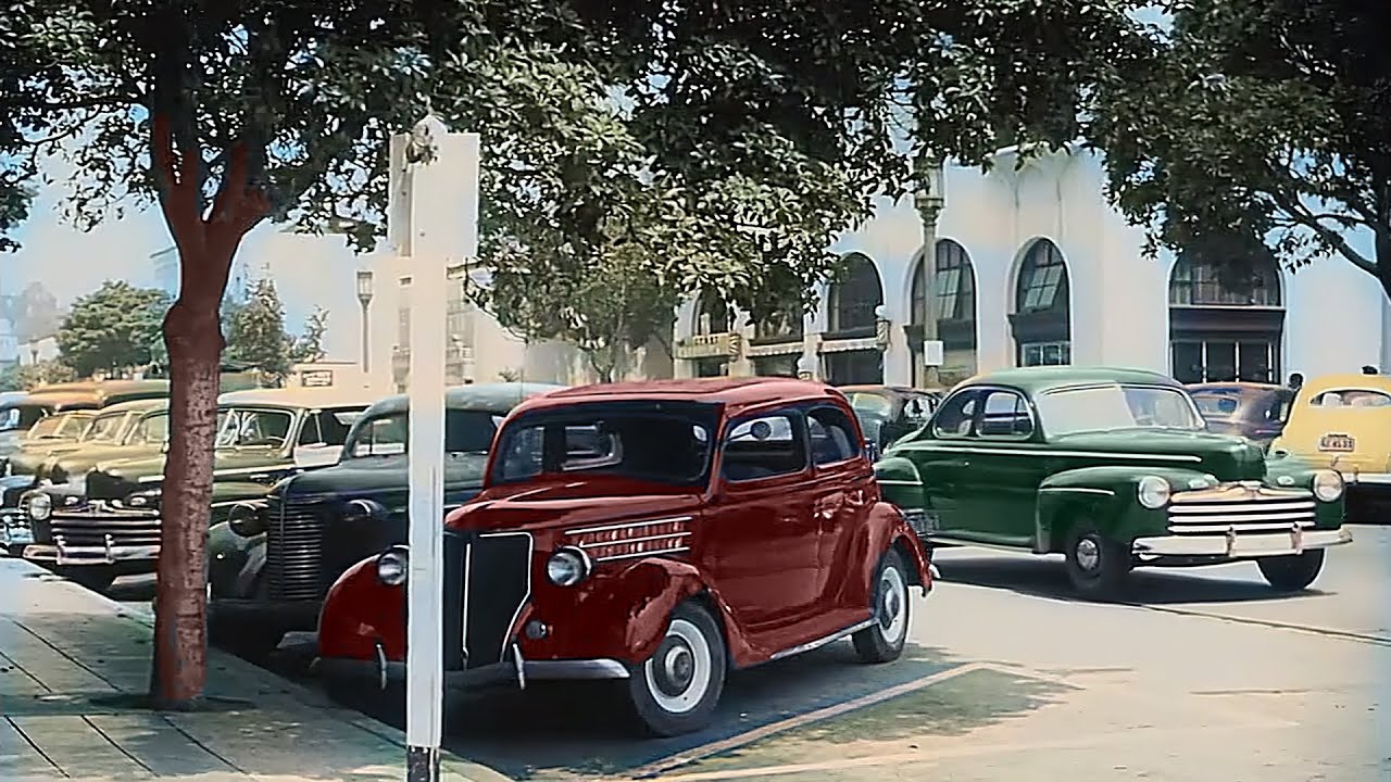 1940s - Views of California in color [60fps, Remastered] w/sound design added