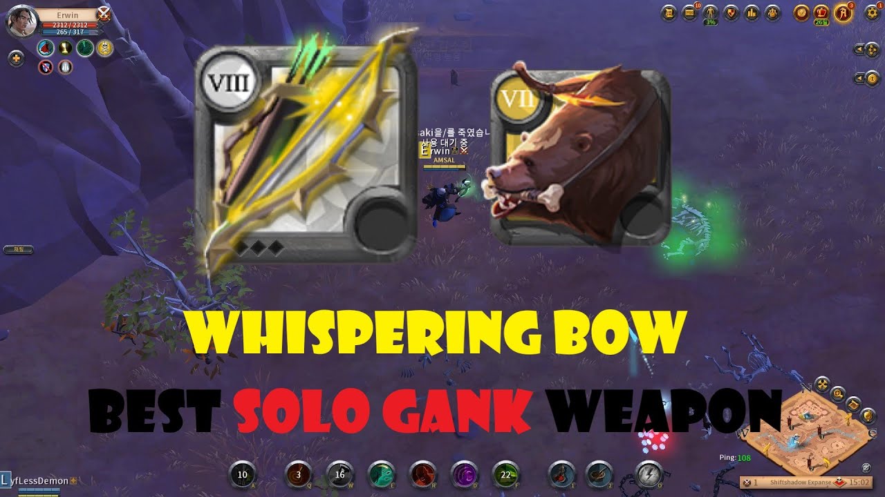 알비온 온라인: Whispering Bow Best Solo Gank Weapon (Red-zone Solo Gank)