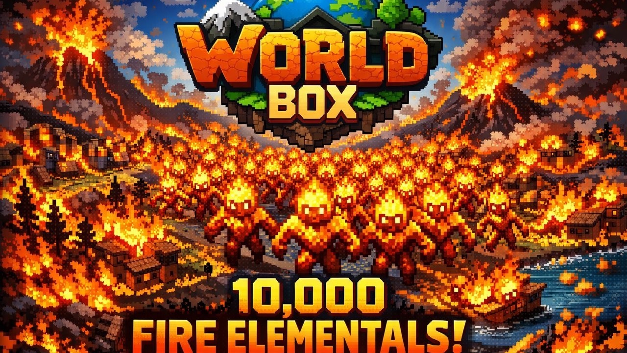 I Spawned 10,000 Fire Elementals in WorldBox!