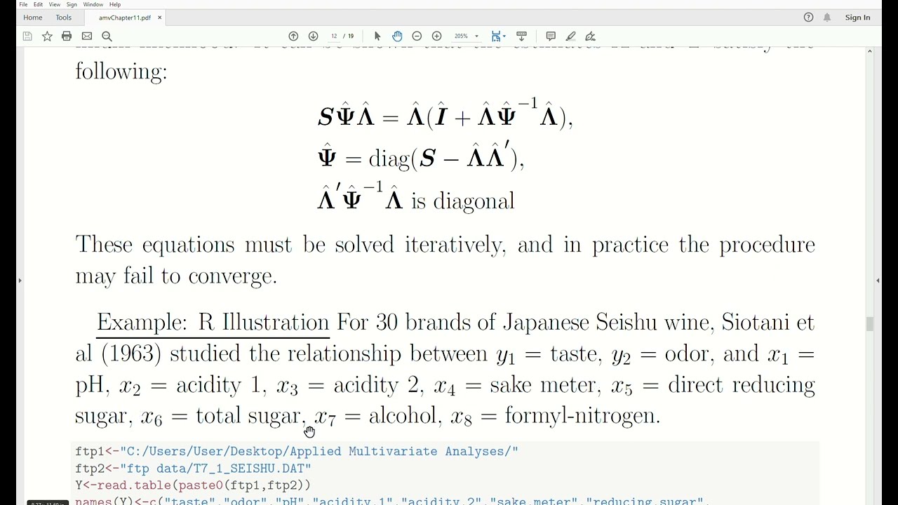 amv56 - Maximum Likelihood Method to estimate Parameters in Factor Analysis Model