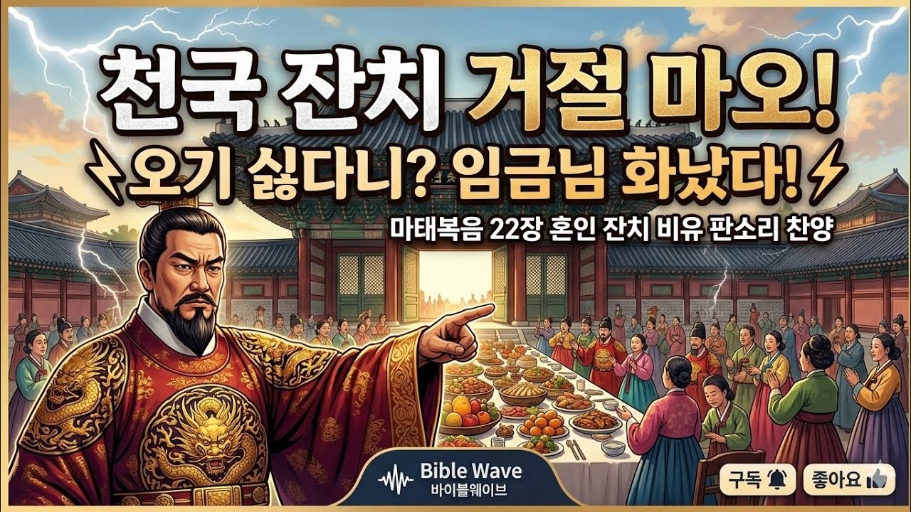 천국 잔치 거절 마오 | 오기 싫다니? 임금님 화났다! ⚡ 마태복음 22장 혼인 잔치 비유 판소리 찬양 #바이블웨이브 #고난주간찬양 #판소리찬양