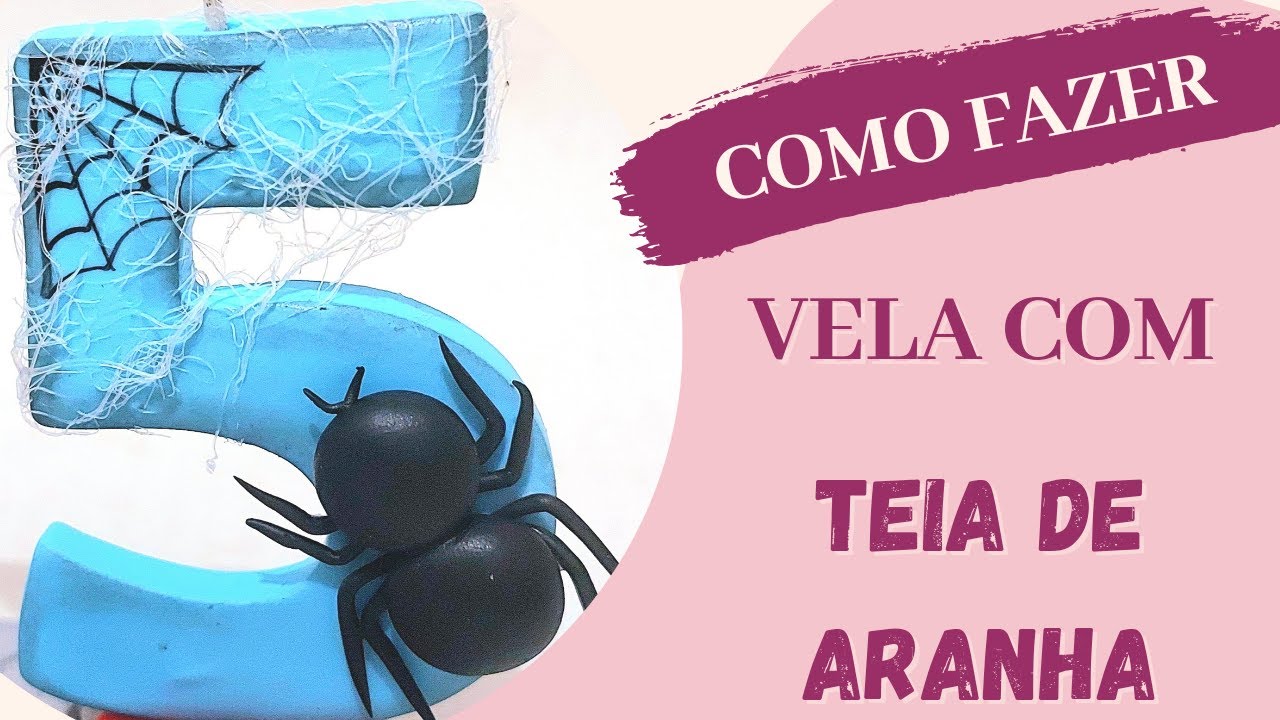 COMO FAZER VELA DE BISCUIT COM TEIA DE ARANHA EM 3D / PASSO A PASSO - VELA COM TEIA DE ARANHA EM 3D
