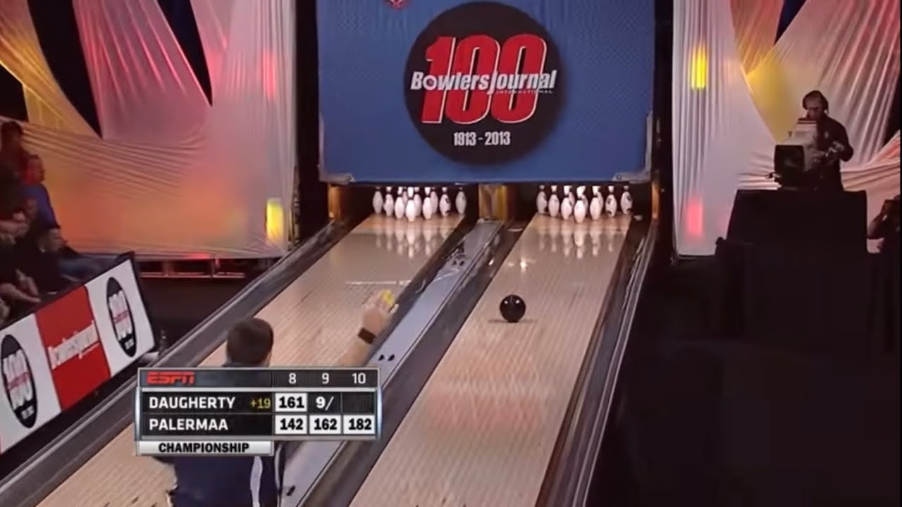 PBA players throwing straight at a full rack.