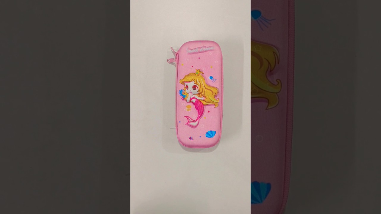 Cute mermaid 🧜&zwj;♀️ pencil case with filling stationery items #satisfying #stationery #schoolsupplies