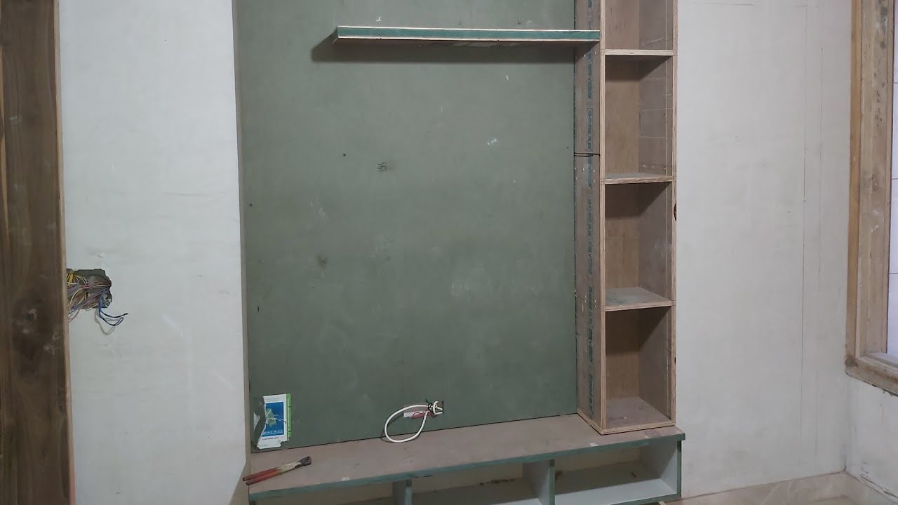 TV Cabinet For Living / Bedroom TV unit कैसे बनाते हैं? tv unit wiring fitting ideas (wood work zk)