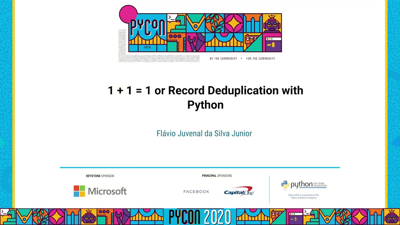 Talk: Flávio Juvenal da Silva Junior - 1 + 1 = 1 or Record Deduplication with Python