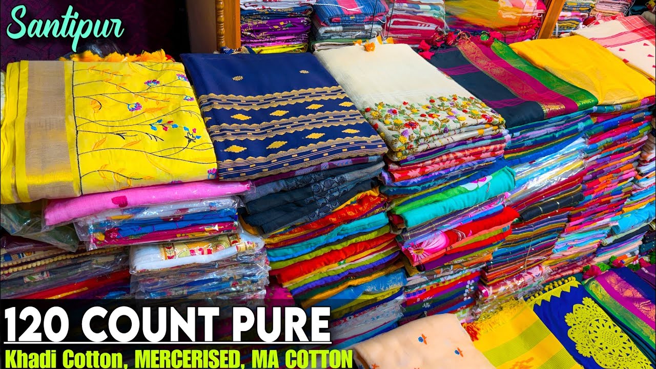 Authentic 120 Count Pure Khadi Cotton/Mal Cotton/Kantha Stitch/Mercerised Cotton Saree Manufacturer